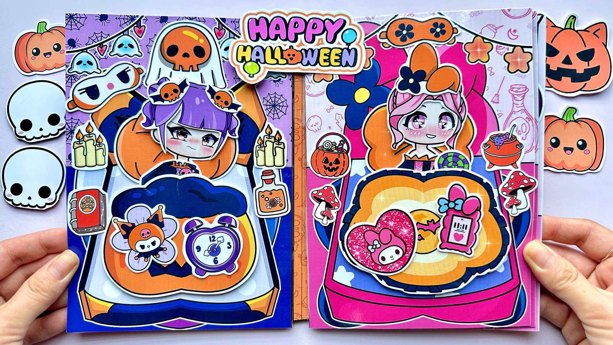 Đồ chơi Halloween nhà cùa Melody vs Kuromi - Búp bê giấy