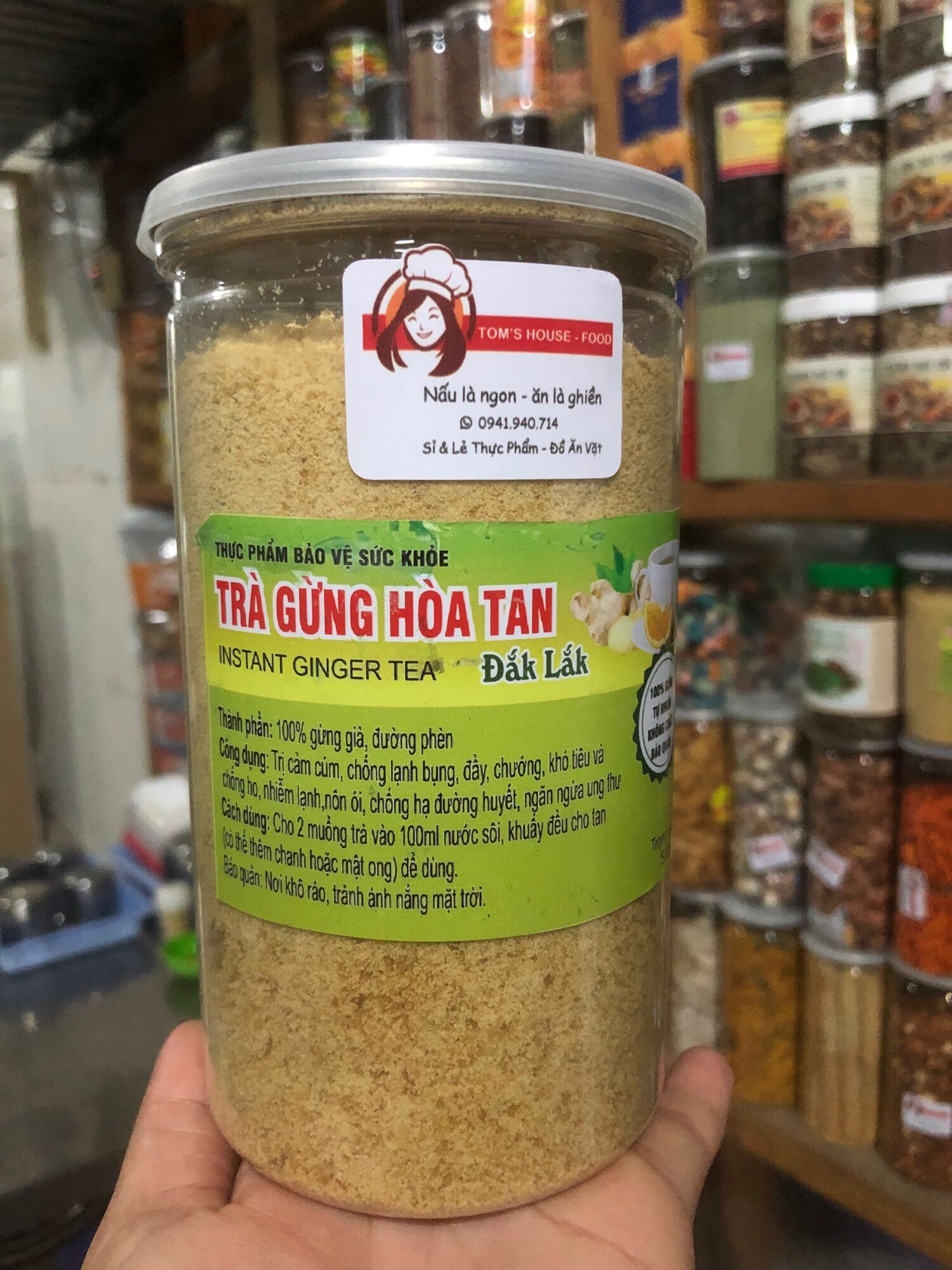 Bột gừng nguyên chất hoà tan hũ 500gr