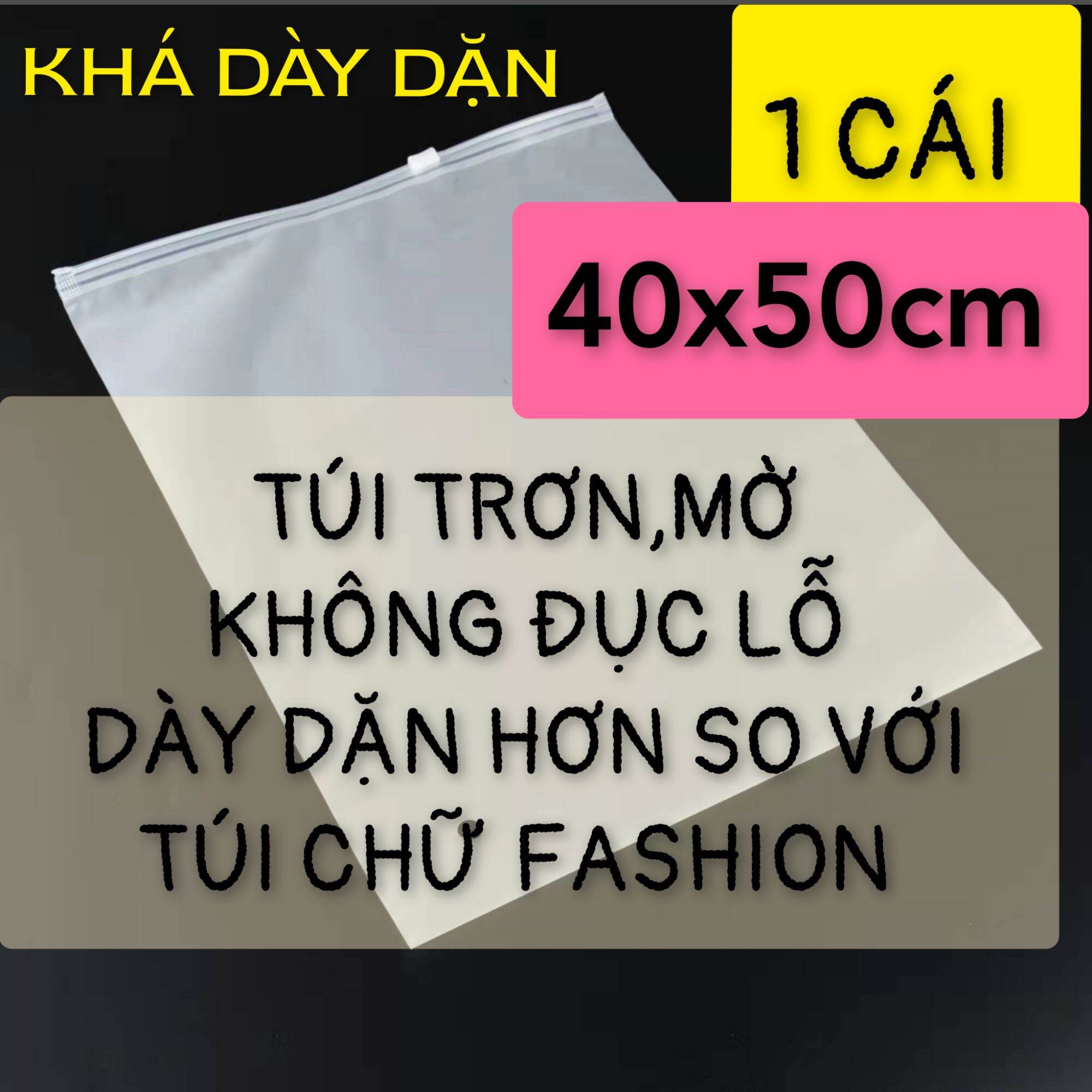 1 CÁI Túi Zip khoá kéo lụa mờ có hai mẫu (mỏng in chữ và dày không in)