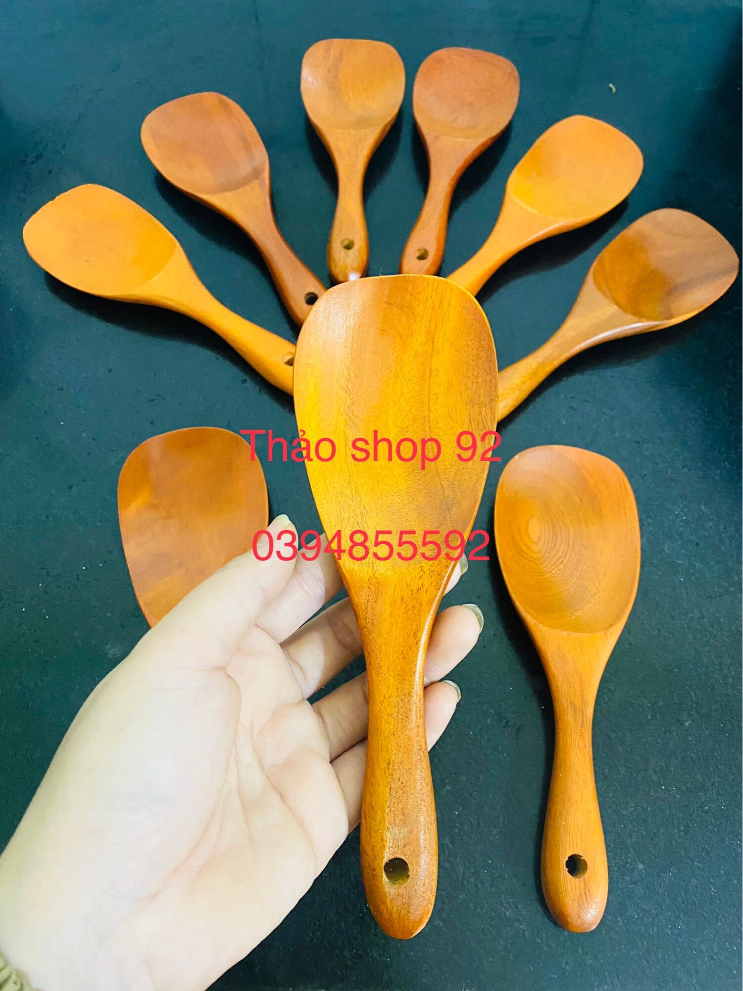 Muôi xới cơm-xẻng xào bằng gỗ
