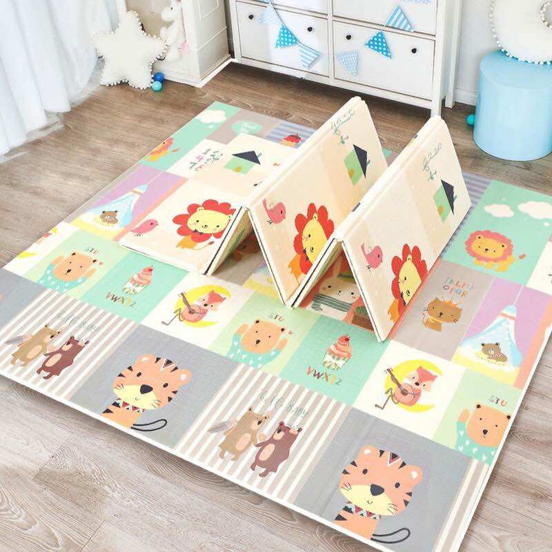 Thảm Hàn quốc XPE 2 mặt chơi chống thấm chông và dập cho bé 180 X 200 day 1cm