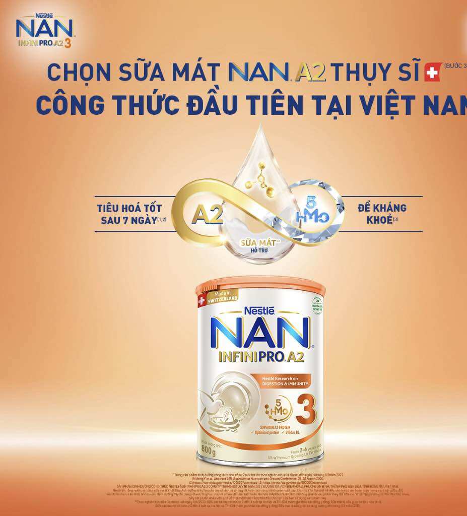 Sữa Bột Nestle Nan Infinipro A2 số 3 - Hộp 800g