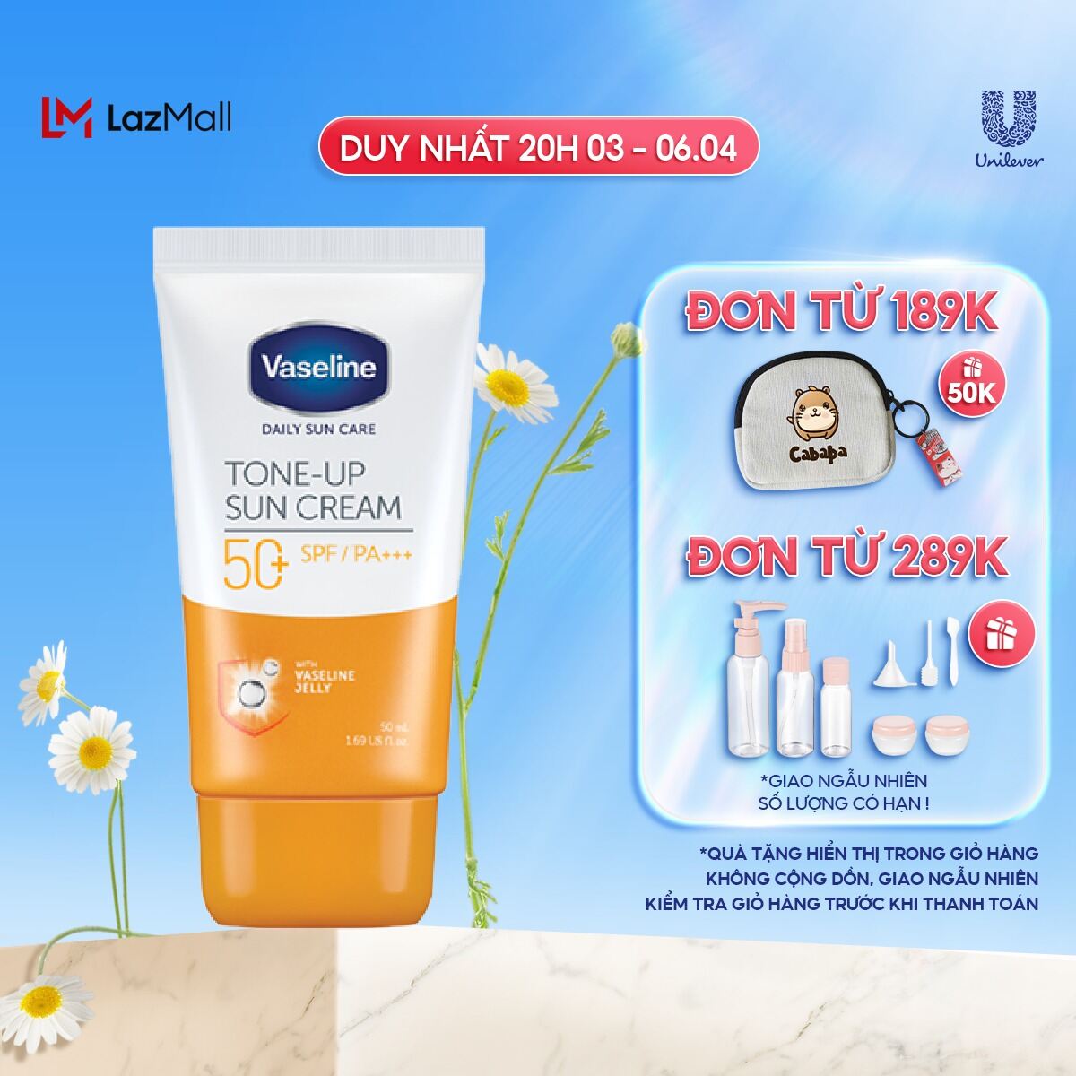 Kem chống nắng nâng tông Vaseline 50ml