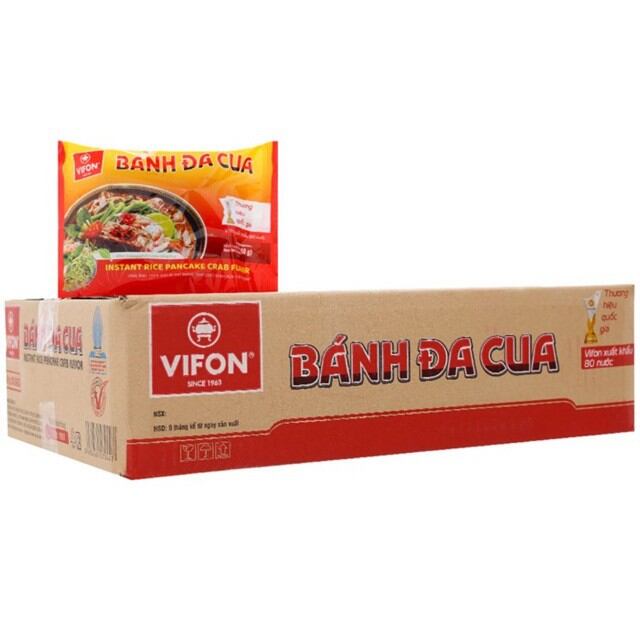 Thùng 30 gói bánh đa cua Vifon