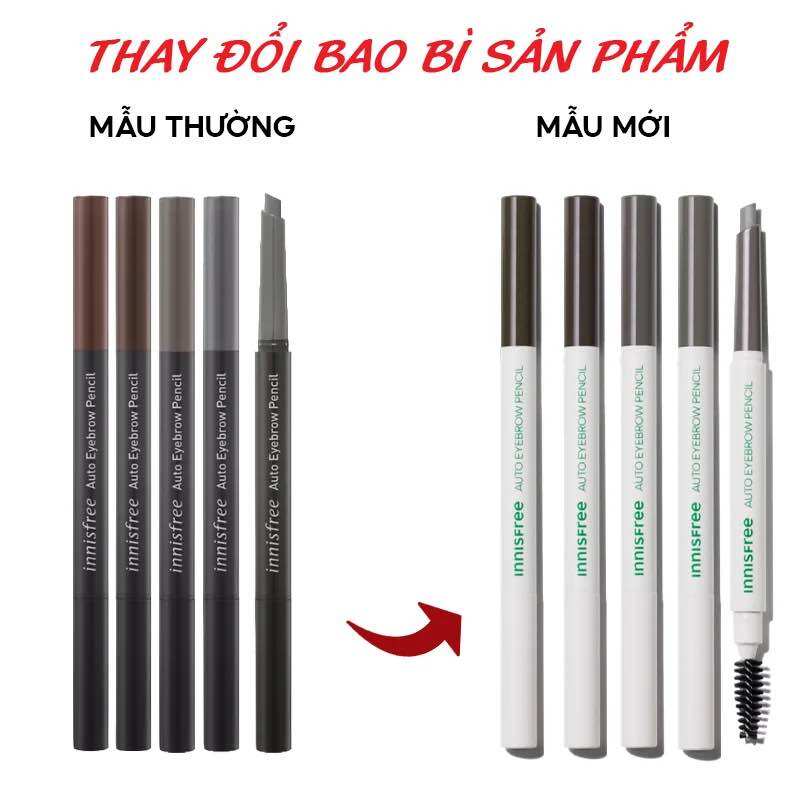 [ mẫu mới 2023 ] Chì kẻ mày Innisfree Auto Eyebrow Pencil
