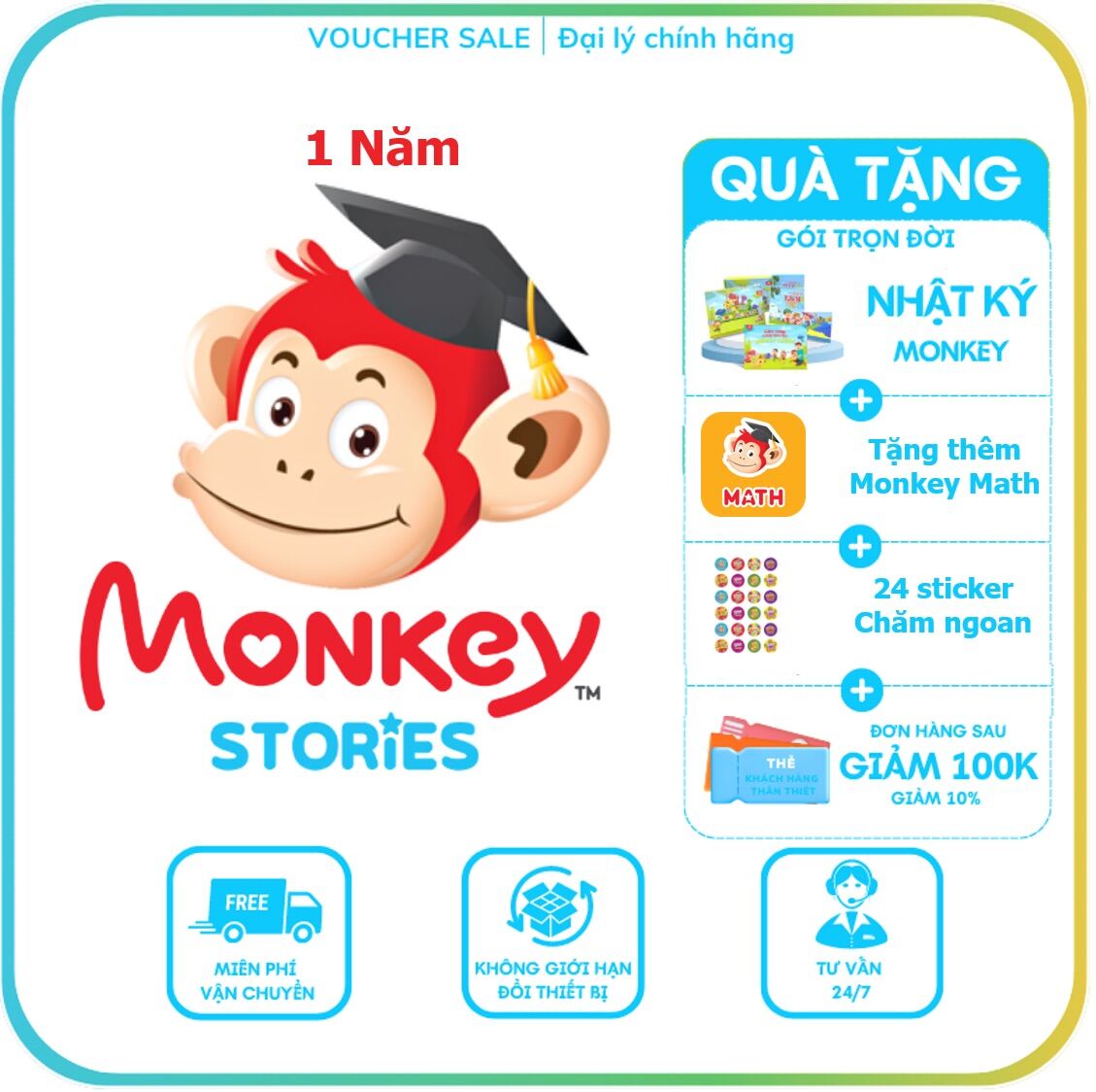 Monkey Stories 1 năm - Truyện tương tác Phát triển toàn diện 4 kỹ năng