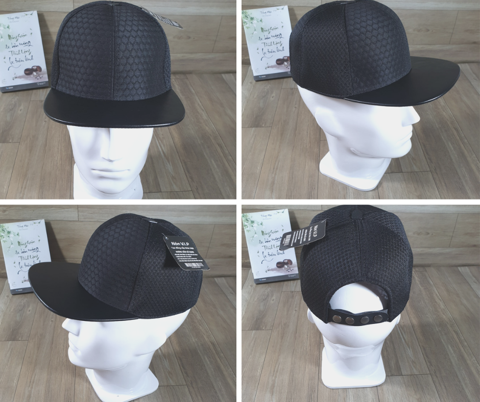 Nón snapback mỏ da trơn/nón sơn/nón bóng chày