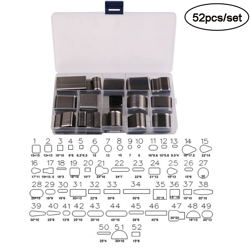 Krabal 26/39/52pcs da lỗ đục lỗ đục lỗ thiết lập hình dạng phong cách cho DIY Da Craft vành đai điện thoại bao da đấm công cụ