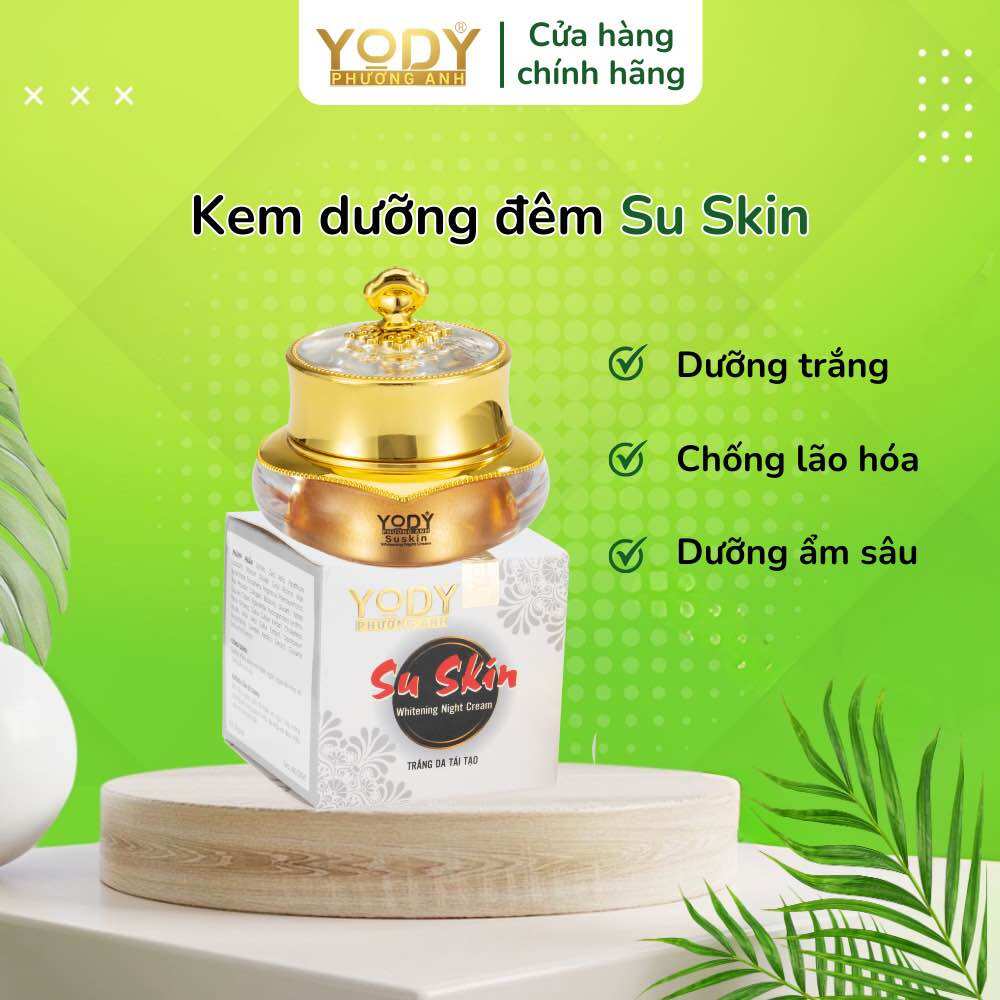 Combo( kem ngày 3x-serum da khô-chống nắng cao cấp-kem đêm su skin) dưỡng trắng da cấp ẩm phục hồi sáng da mờ thâm nám -Yody Phương Anh