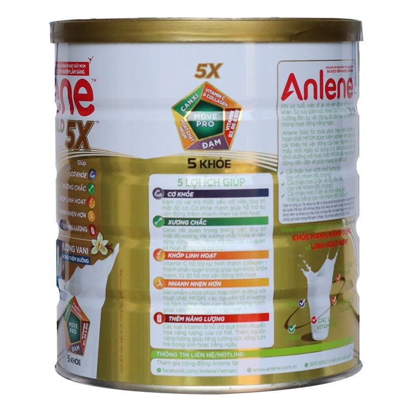Sữa bột Anlene gold 5 khoẻ - lon 800g