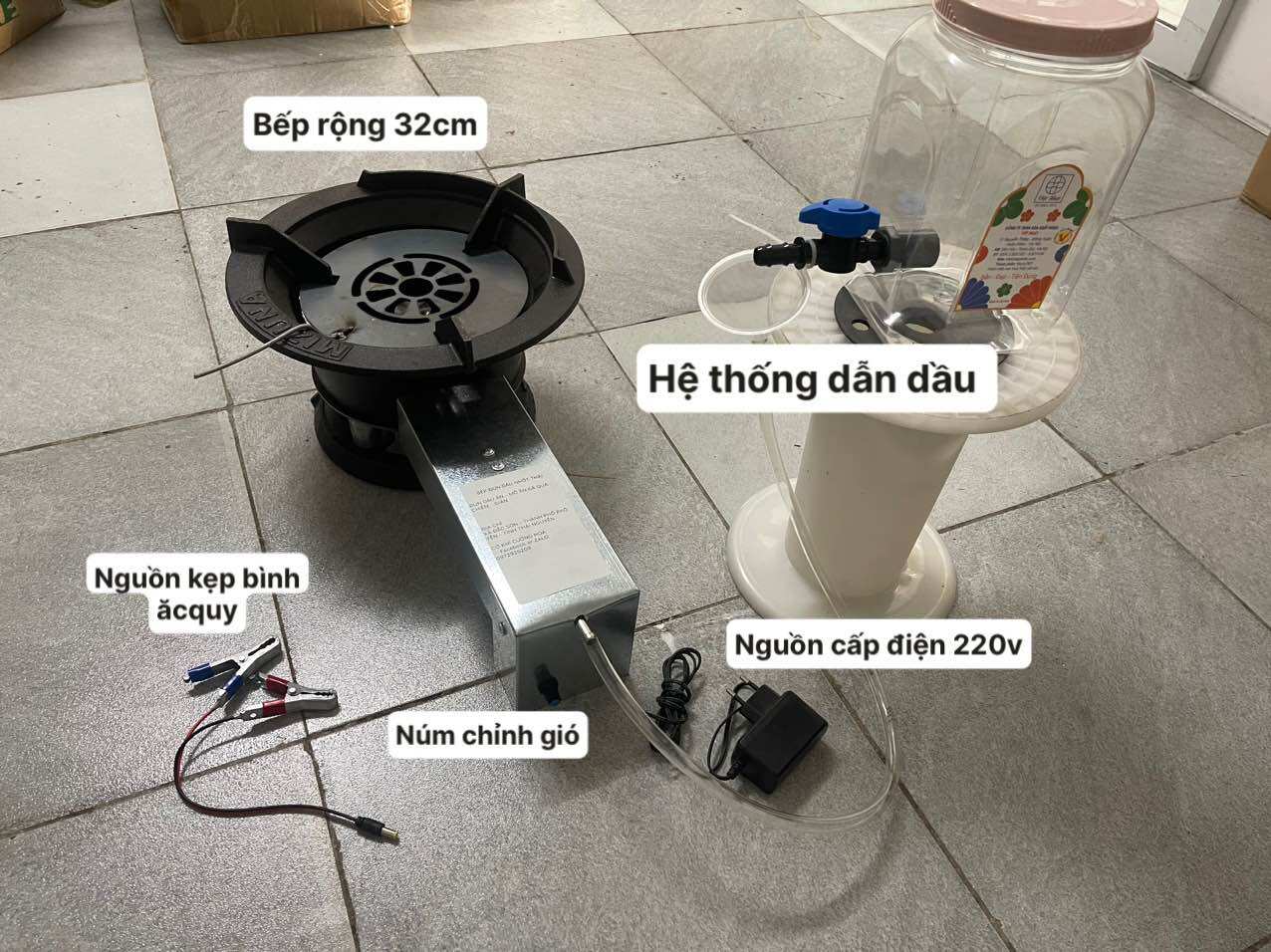 bếp nhớt thải công nghiệp D32cm