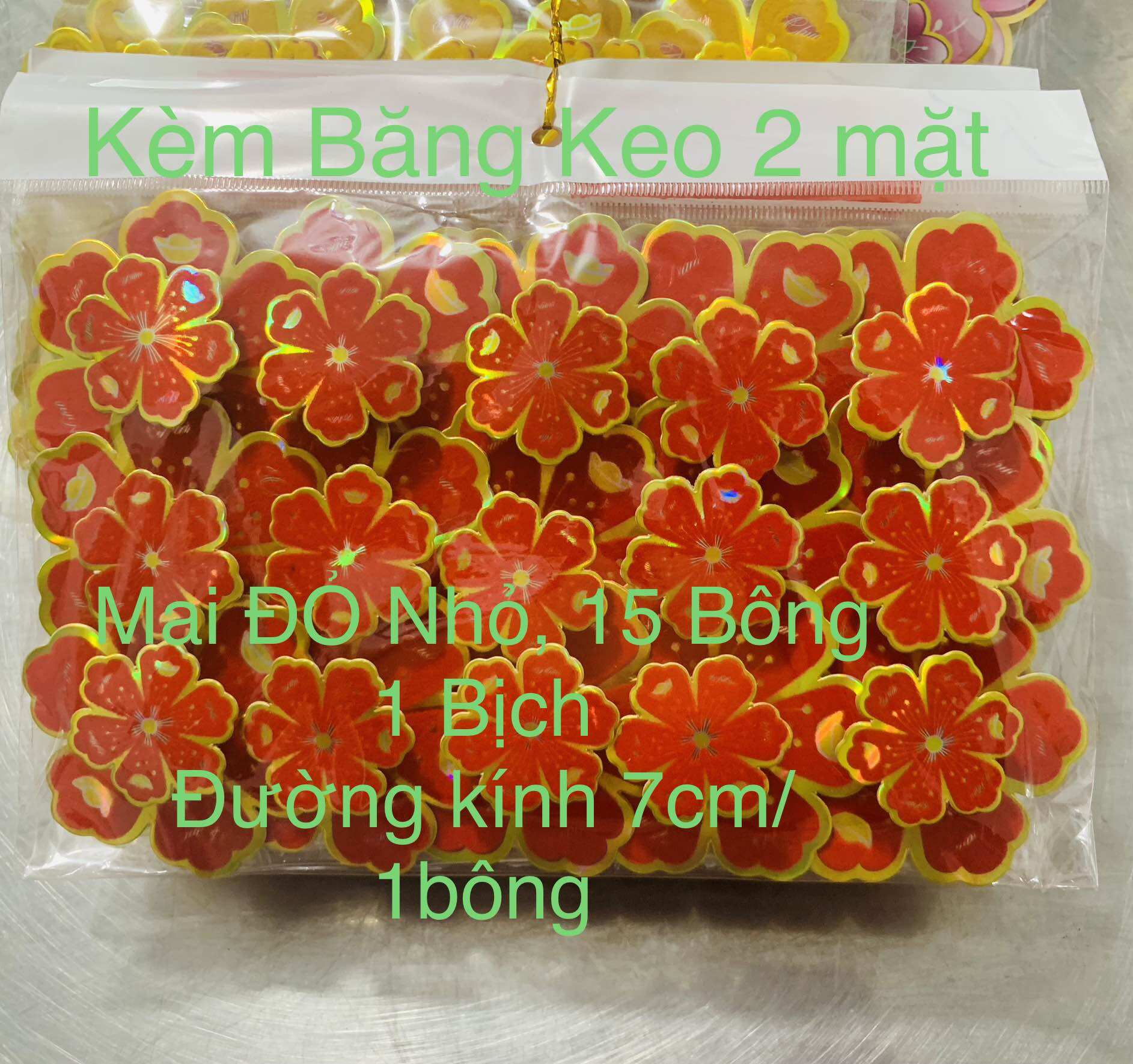 Hoa mai đào 3d trang trí tết - vàng- đỏ - hồng đào 1 bịch