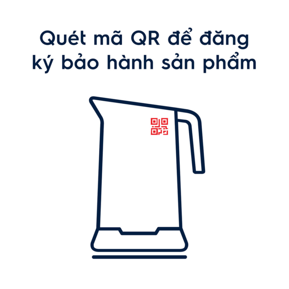 Bình đun siêu tốc 1.7L Electrolux E2EK1-100W - nhựa cao cấp, an toàn, BH 24 tháng