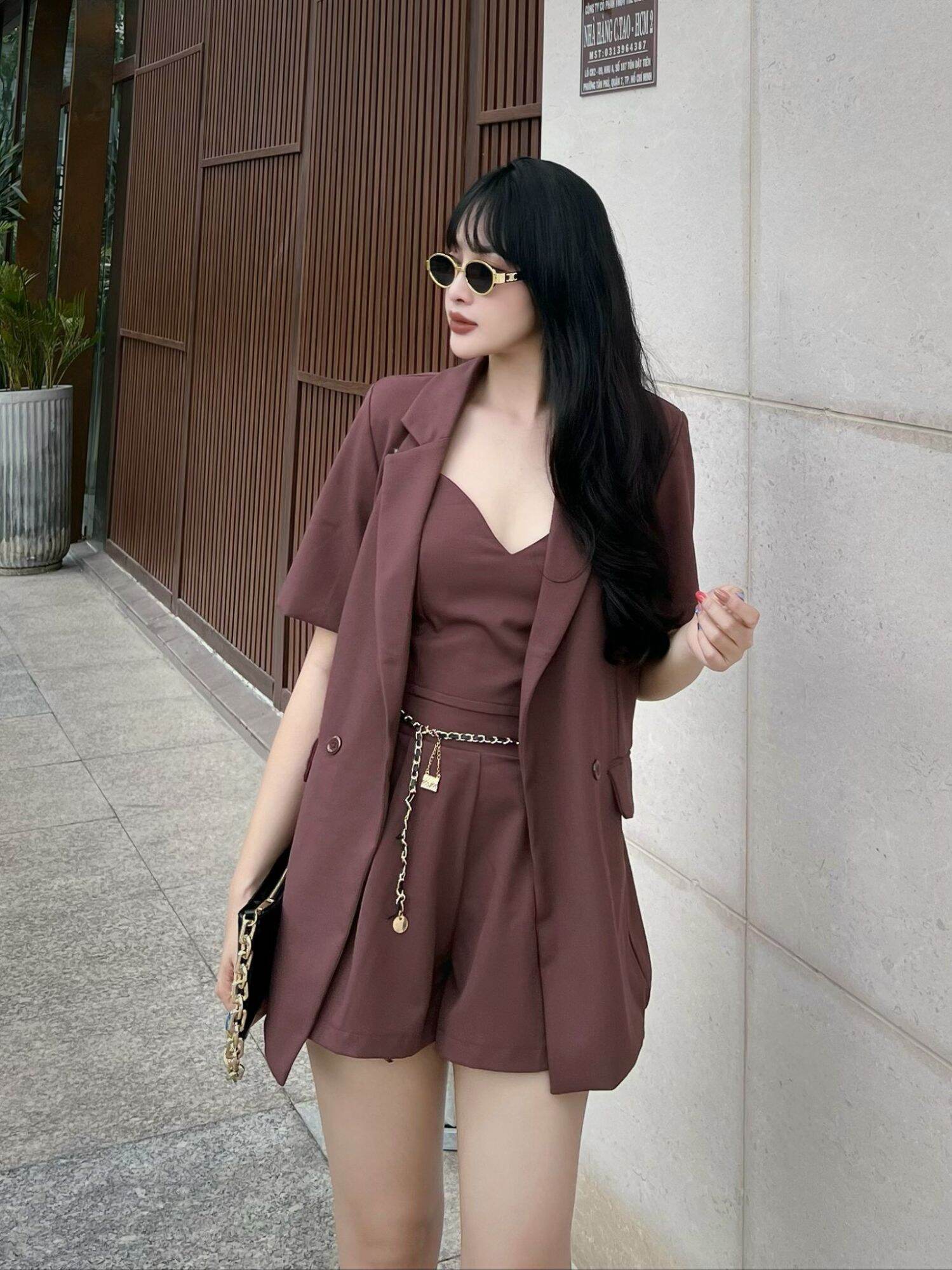 Quần short ngắn lẻ size M dưới 55kg ( Nâu )