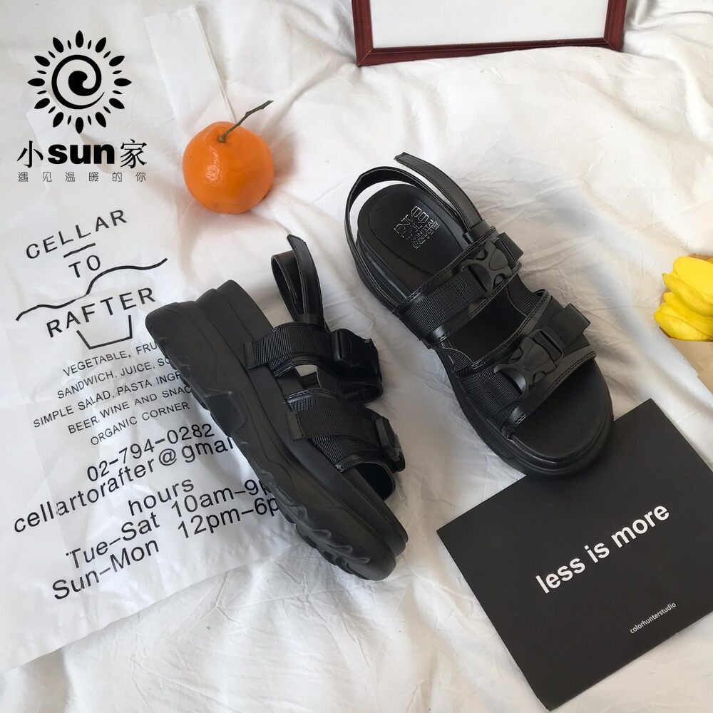 Giày Sandal Ulzzang Ulzzang Ulzzang Phong Cách Hàn Quốc Xiaosunjia Giày Bánh Mì Đế Siêu Dày Sành Điệu Instagram Mẫu Mới Năm 2023 Cho Nữ Mùa Thu