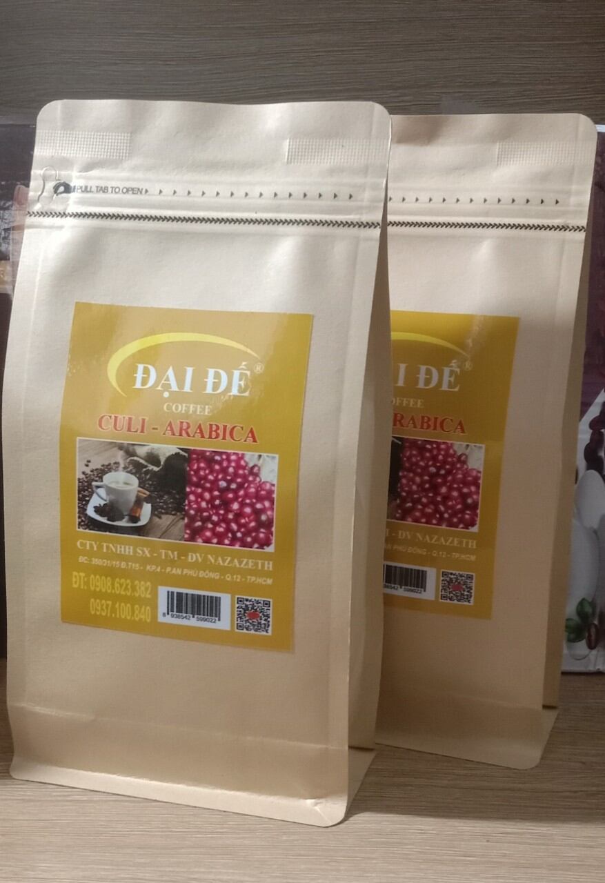 Cà phê rang xay (Arabica + Culi) gói  500g.