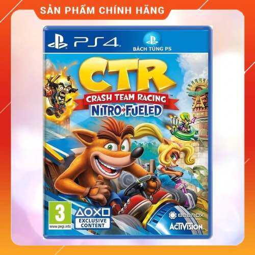 Đĩa game Ps4 Crash Team Racing - Nitro Fueled CTR (đua xe thú) - Playstation 4 - game 2 người ps4