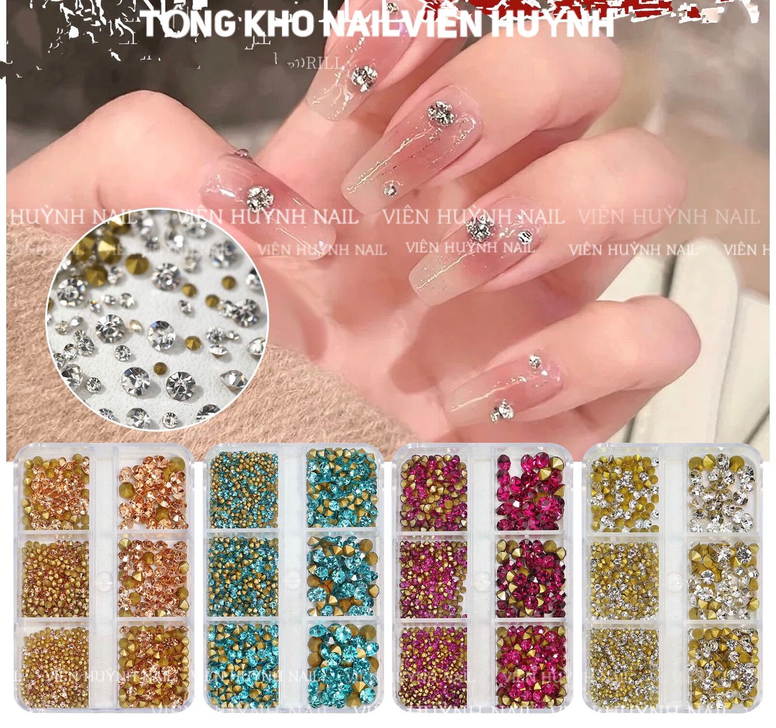 Khay đá nail 6 ô, đá chân nhọn , đá chân bằng nail
