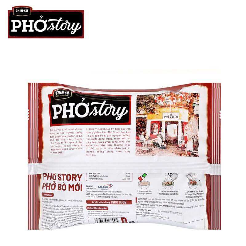 Phở Bò Story Chinsu Gói 131G (Có Thịt Thật) Phở Thìn