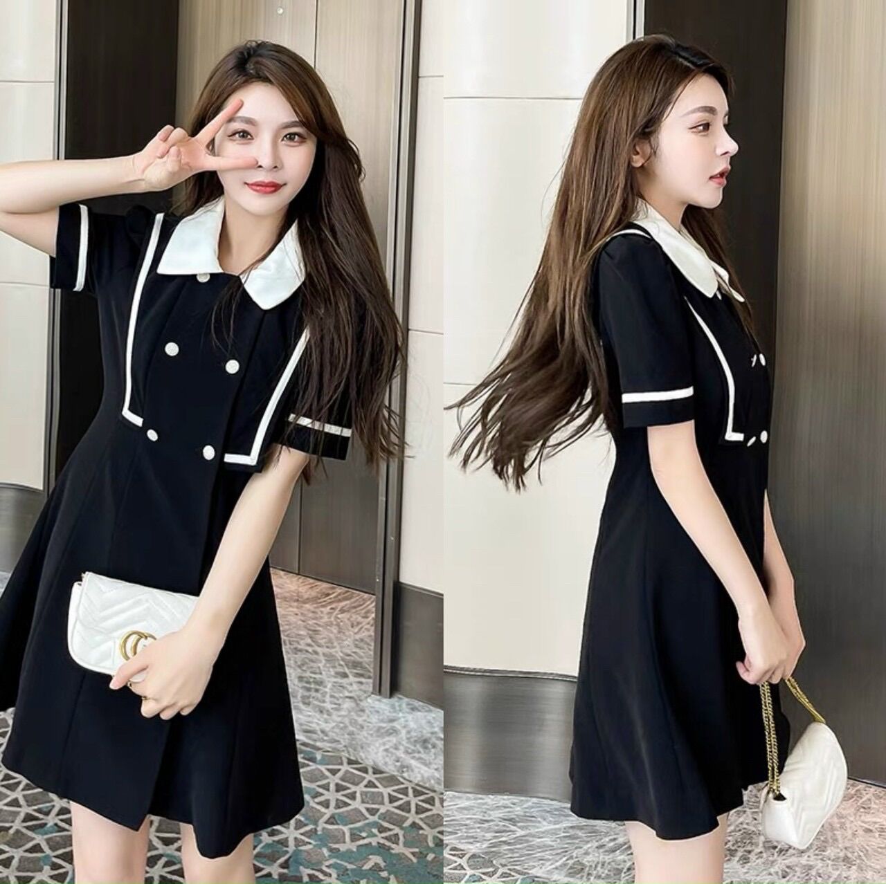 Đầm viền trắng Big size siêu xinh