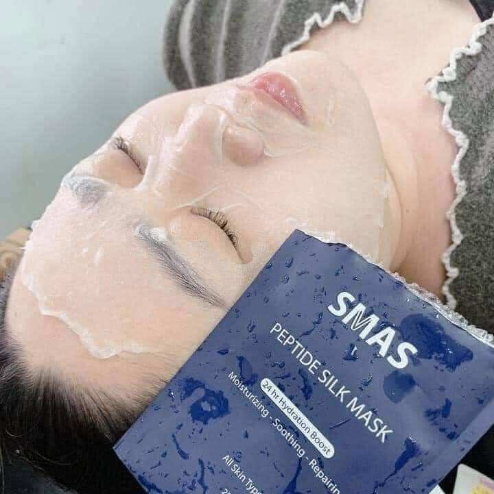 (10 miếng nạ) Mặt Nạ Cấp Ẩm, Phục Hồi Da Smas Peptide Silk Mask 24h Hydration