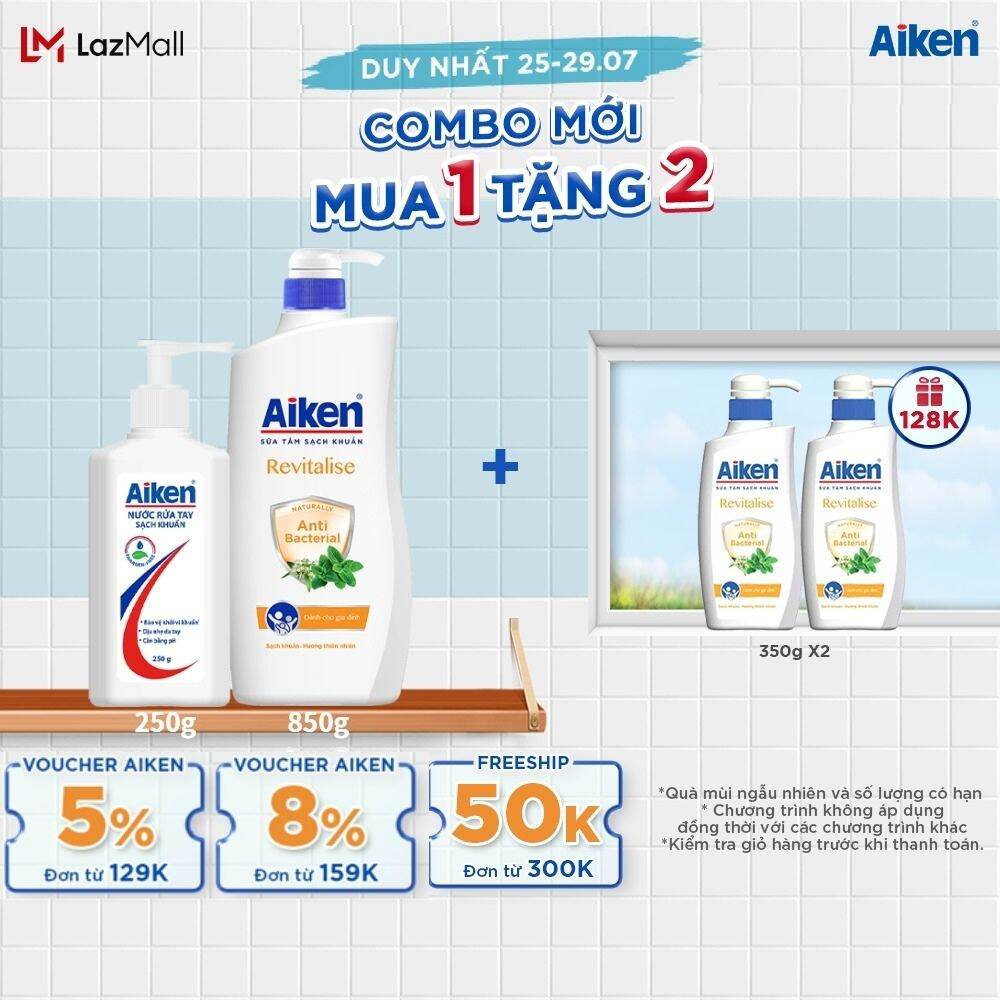 SMP Sữa tắm sạch khuẩn chiết xuất Bạc Hà 850g và nước rửa tay 250g