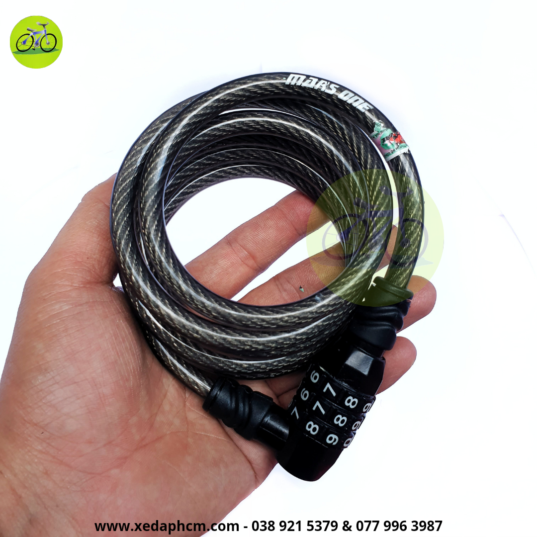 Khóa dây 3 số dài 1m5 chống cắt xe đạp xe máy, khóa xe đạp