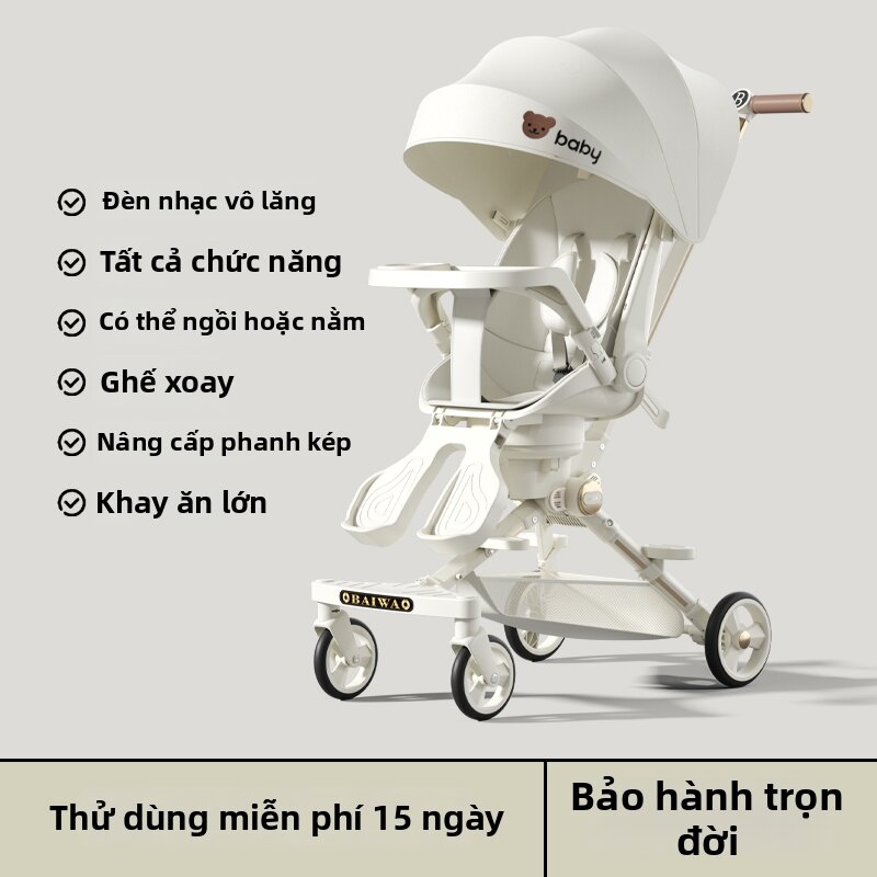 Birectional Adjustable Baby Stroller Lightweight High-View - 3