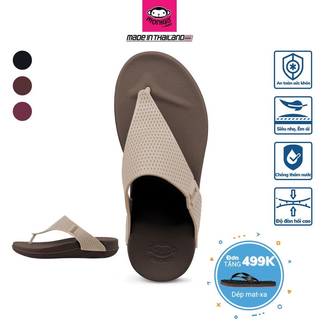 Dép kẹp nữ thái lan quai đầy đế cao 4cm siêu nhẹ êm ái monobo - moniga 6.4