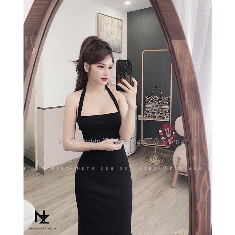 Đầm maxi cổ yếm 💋 Váy maxi cổ yếm dáng dài💋freeship