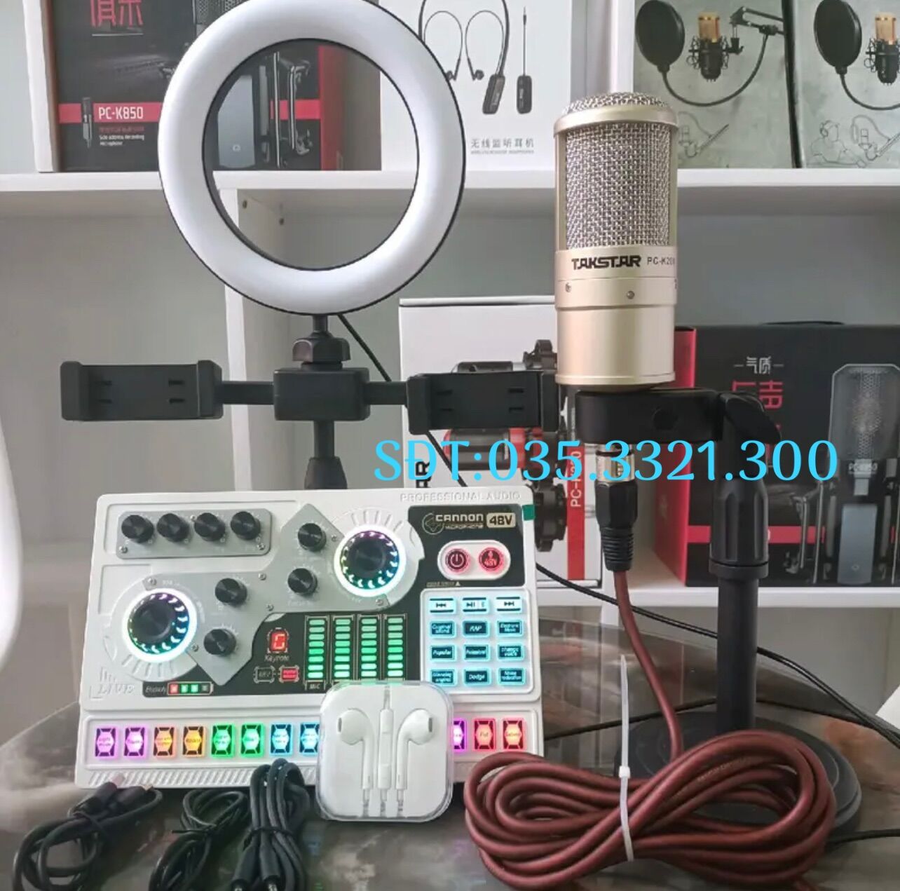 Bộ mic thu âm mới nhất 2023 soundcard x5 kèm mic pc k200 kèm phụ đầy đủ như hình bảo hành 1 năm