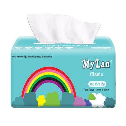 Gói 300 tờ Giấy ăn Cầu Vồng Mylan siêu dai, mềm mịn
