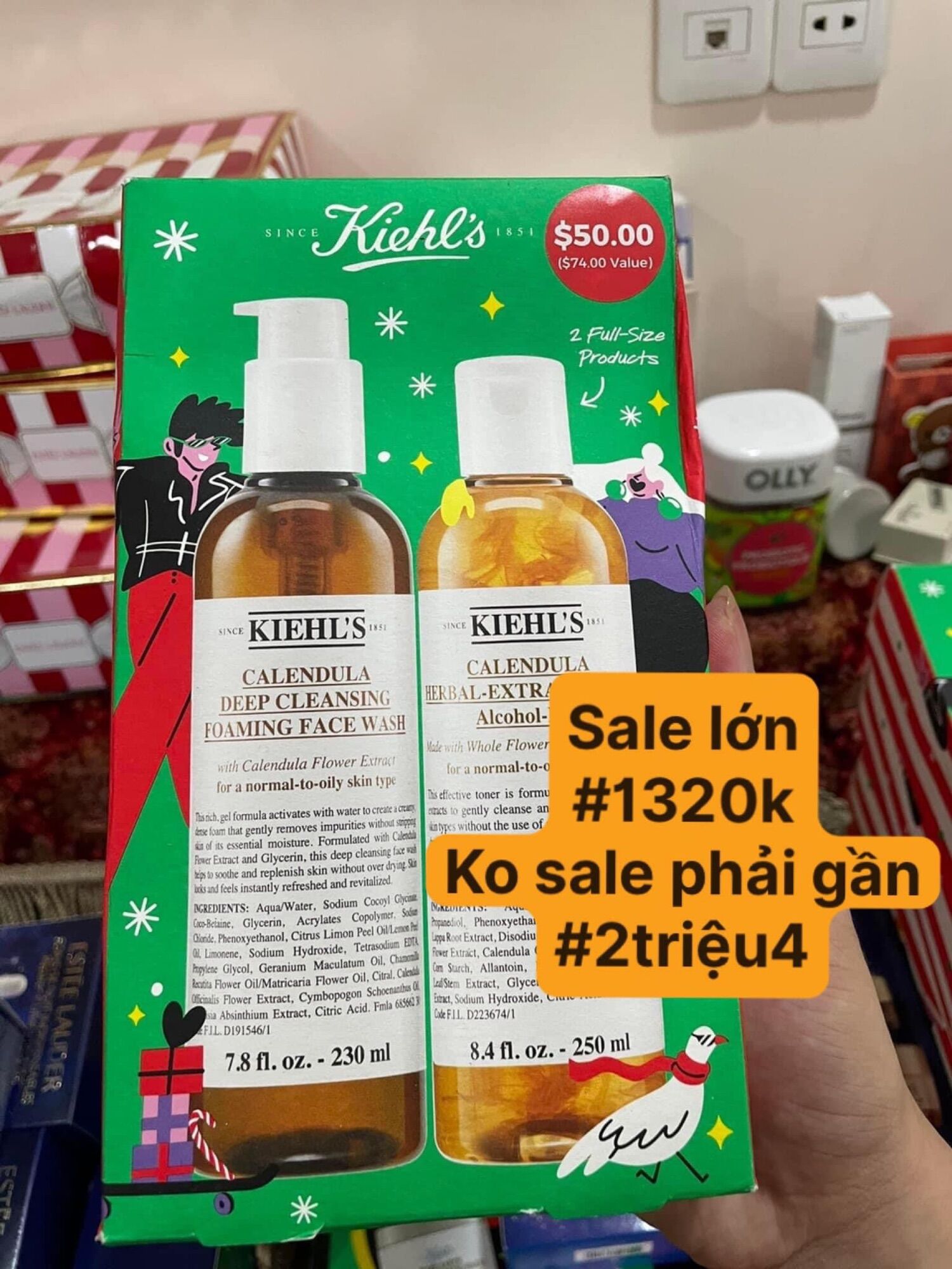 Set kiehl’s sữa rửa mặt hoa cúc và toner hoa cúc