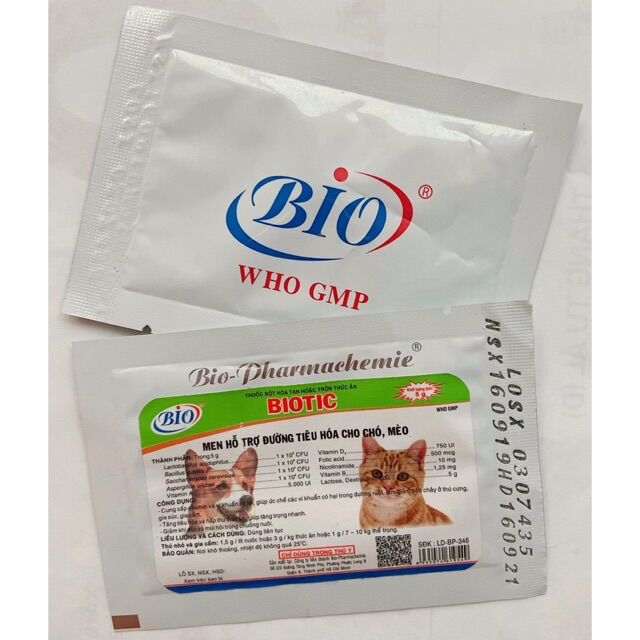 Men hỗ trợ tiêu hóa, hỗ trợ tiêu hóa dành cho chó mèo 5g