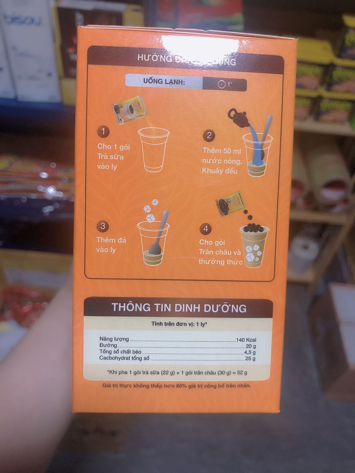 Trà sữa Hillway 260g/10gói (5 gói trà sữa, 5 gói trân châu)