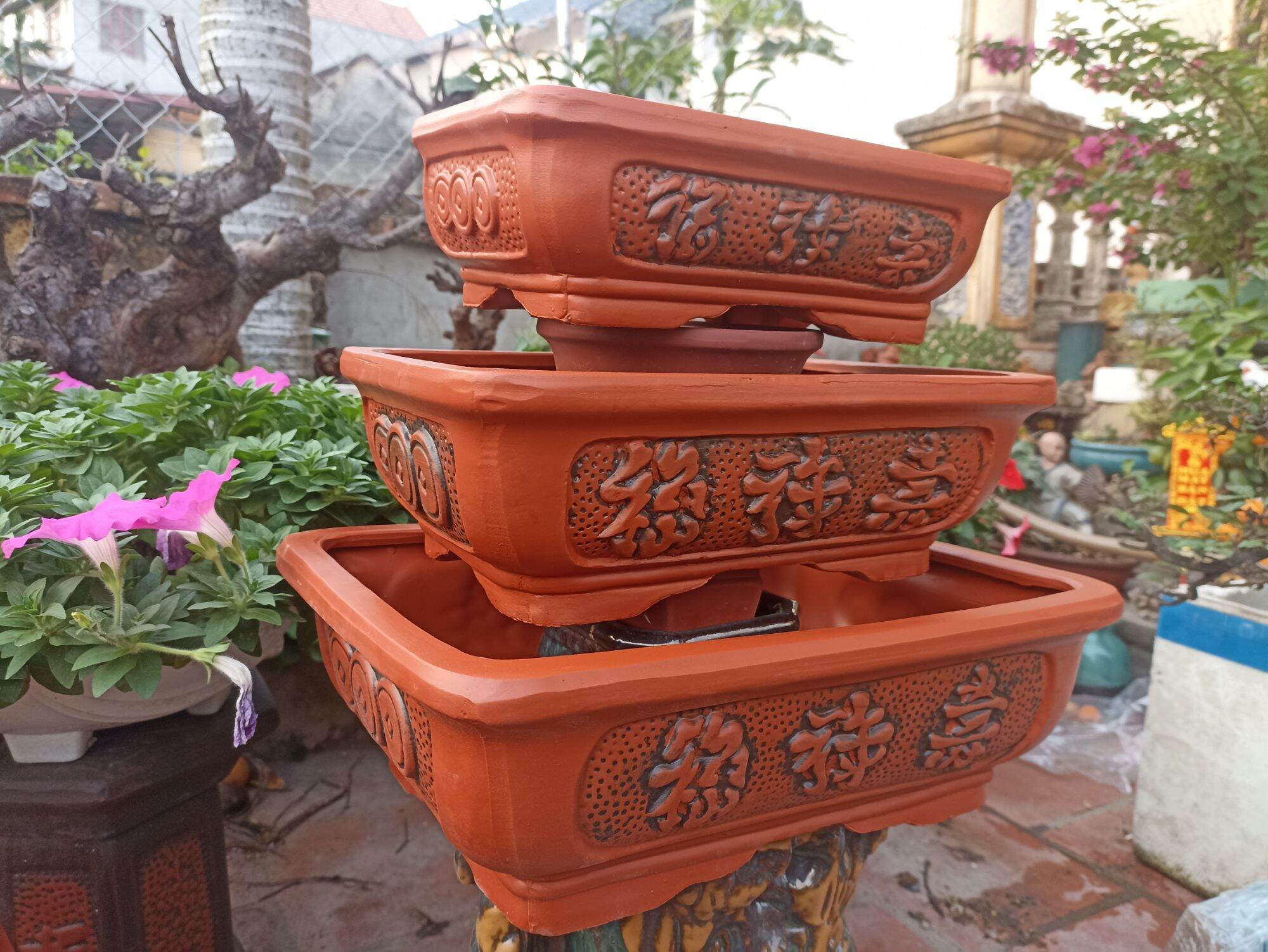bộ 3 chậu chữ nhật phúc lộc thọ