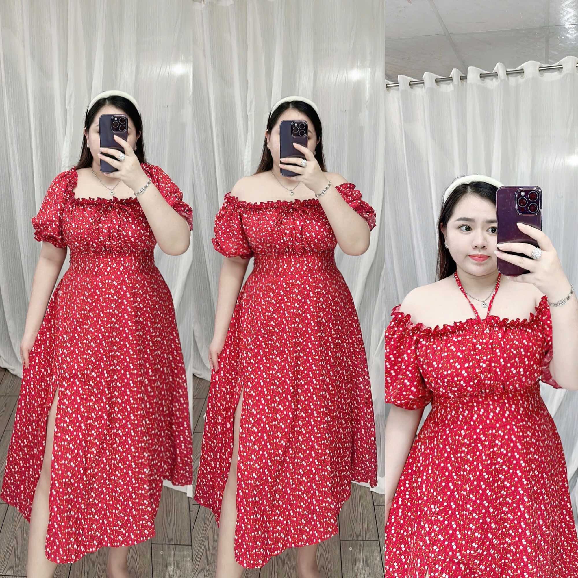 [Bigsize 65-90kg] Đầm Lụa Ý Xẻ Tà