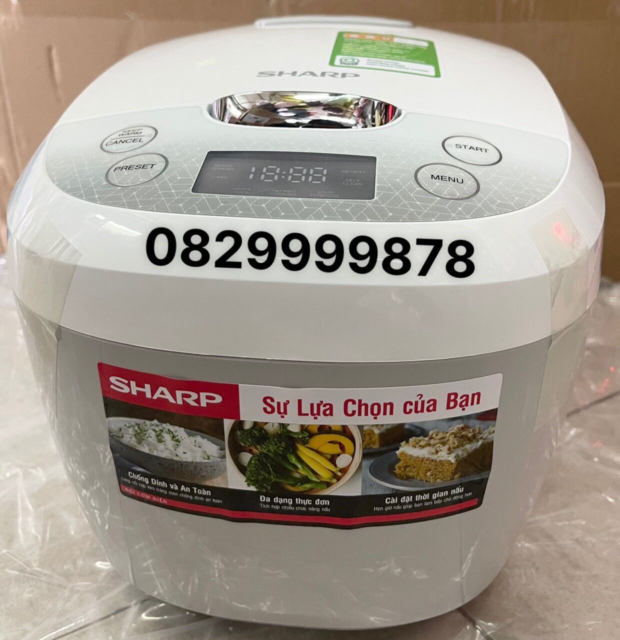 Nồi Cơm Điện Tử Sharp 1.8 lít ( KS-COM180EV-GY )