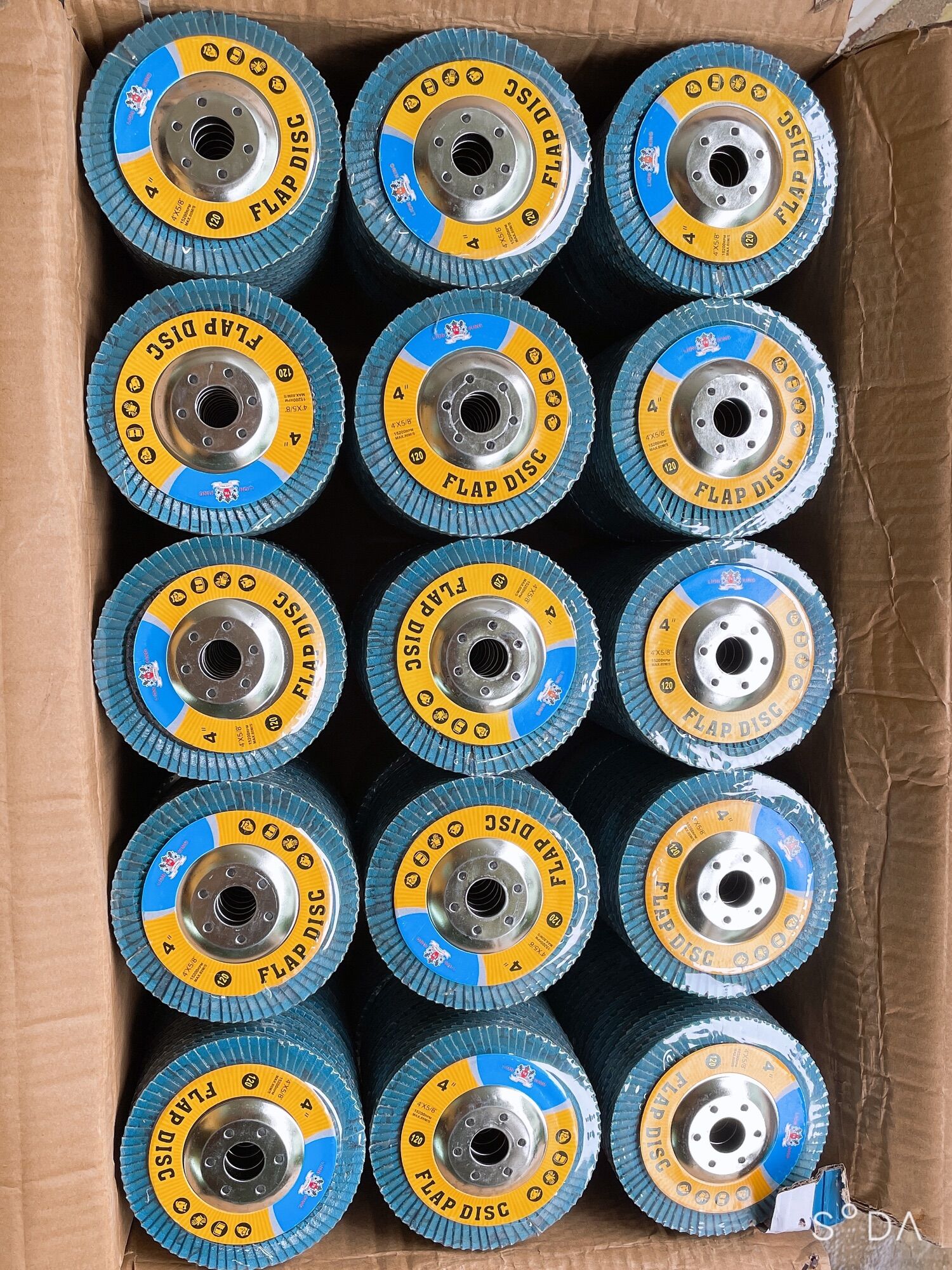 [COMBO 10 viên] Nhám xếp (ráp xếp) xanh LIONKING 1 tấc (100mm) A40,A60,A80,A120
