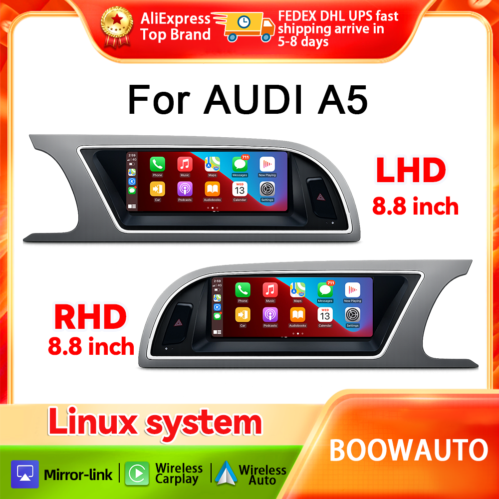 2026 NEW Linux Touch Screen Wireless Carplay Car Multimedia Display For Audi A5 2008-2016 With Android Auto Airplay Autolink Giá 9,009,932 Đồng*Miễn phí vận chuyển