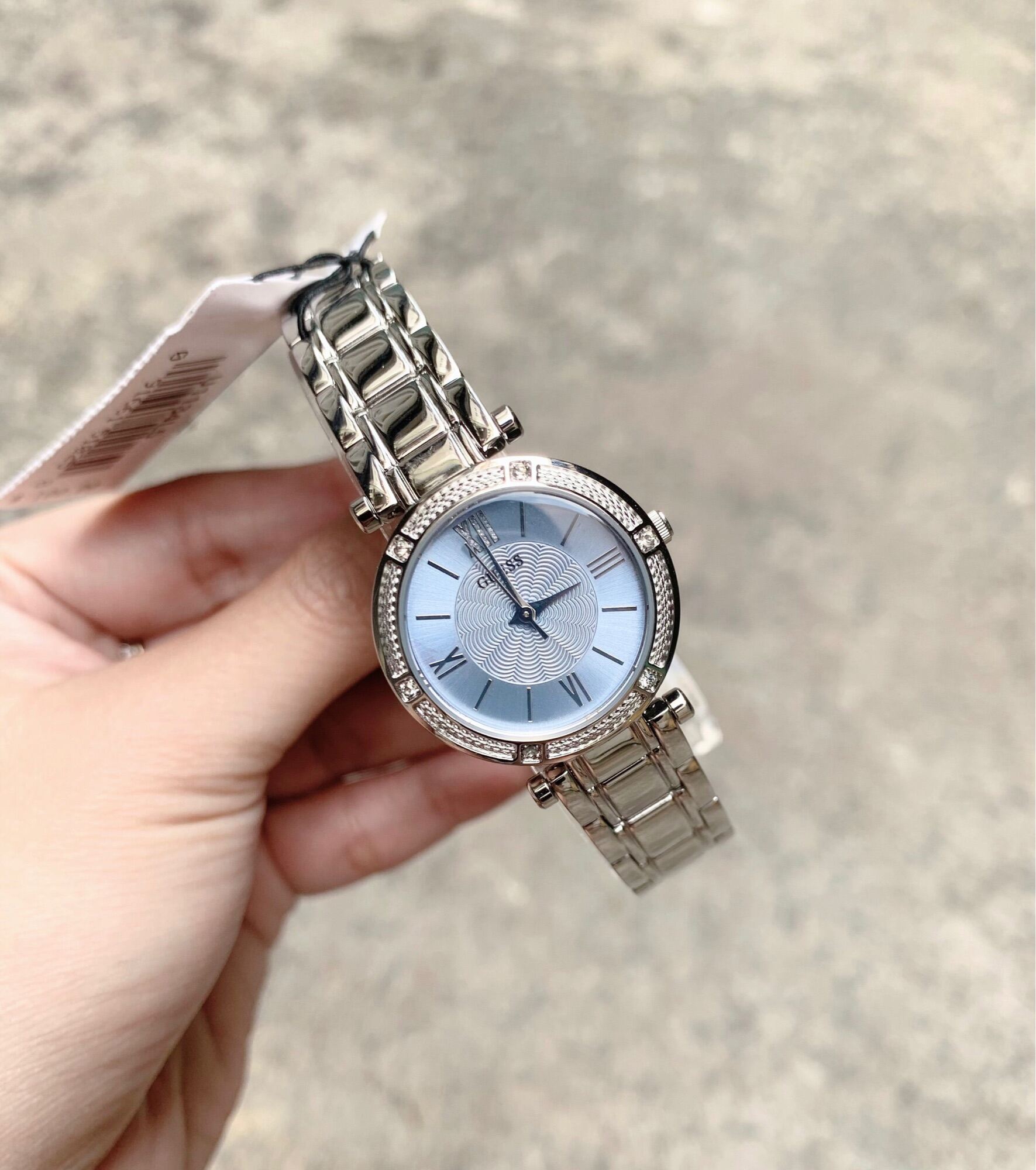 Đồng hồ nữ GUESS U1134L5 dây silver mặt xanh