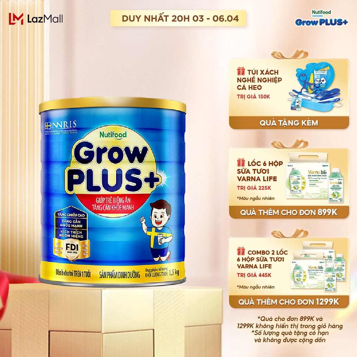 Sữa Bột Nutifood GrowPLUS+ Biếng Ăn (Xanh) - Hỗ Trợ Kích Thích Ngon Miệng, Tăng Cân Khỏe Mạnh (Lon 1,5KG)