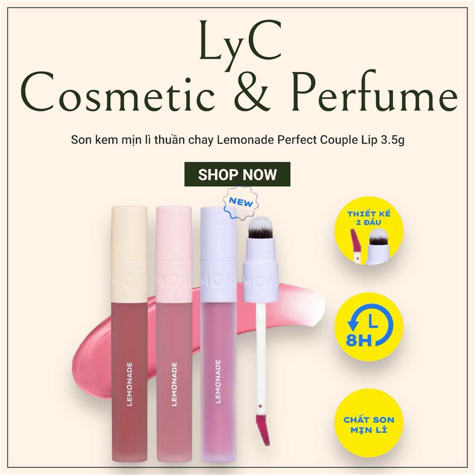 Son kem mịn lì thuần chay Lemonade Perfect Couple Lip 3.5g