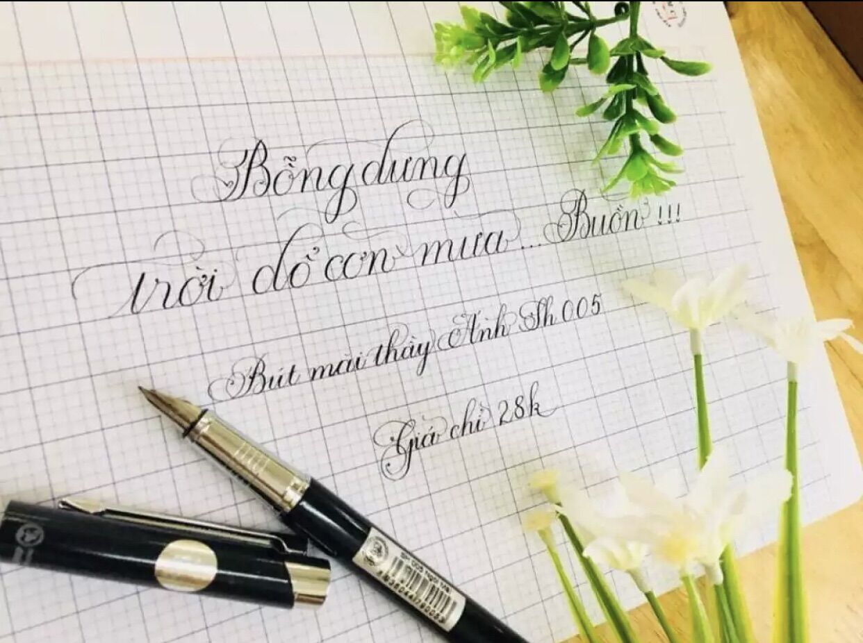 Bút mài thầy ánh sh05, nét thanh đậm
