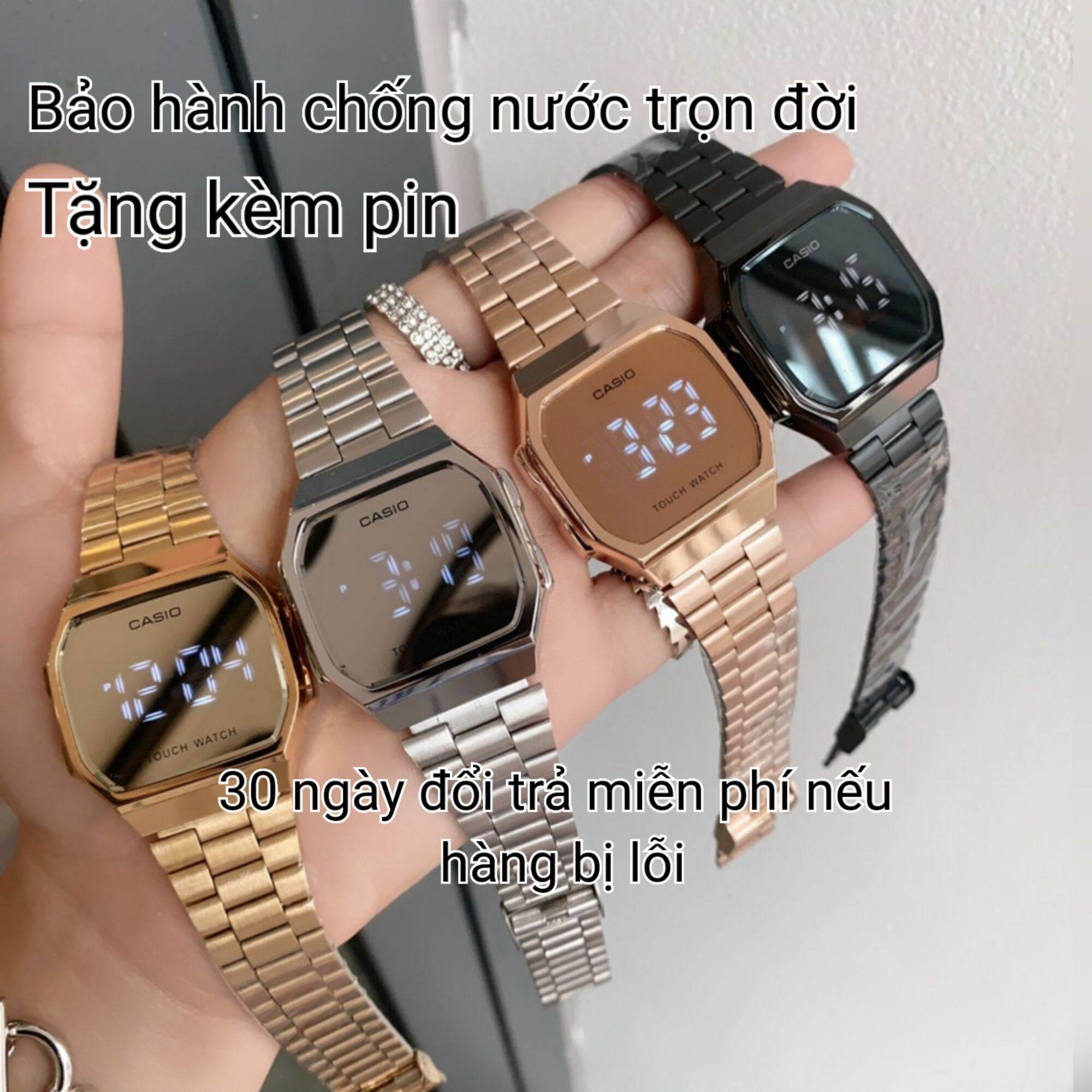 Đồng hồ nam nữ CASIO LED cảm ứng A168 bán chạy