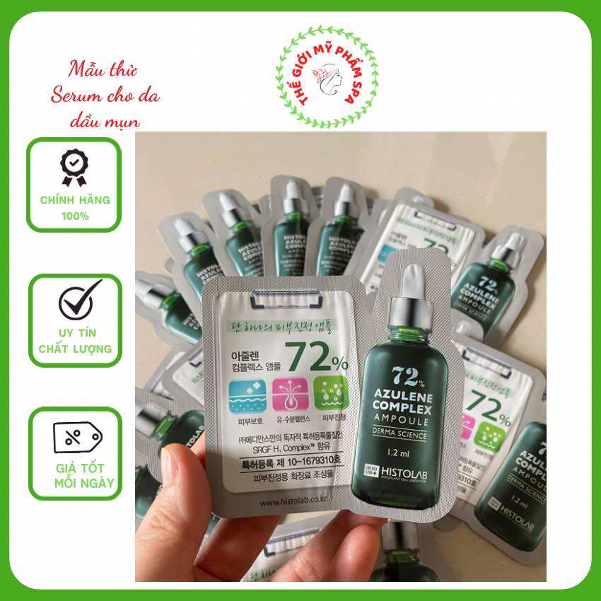 1 sample histolab serum 72 tinh chất dưỡng cho da dầu mụn azulene complex ampoule 72 | thegioimyphamspa