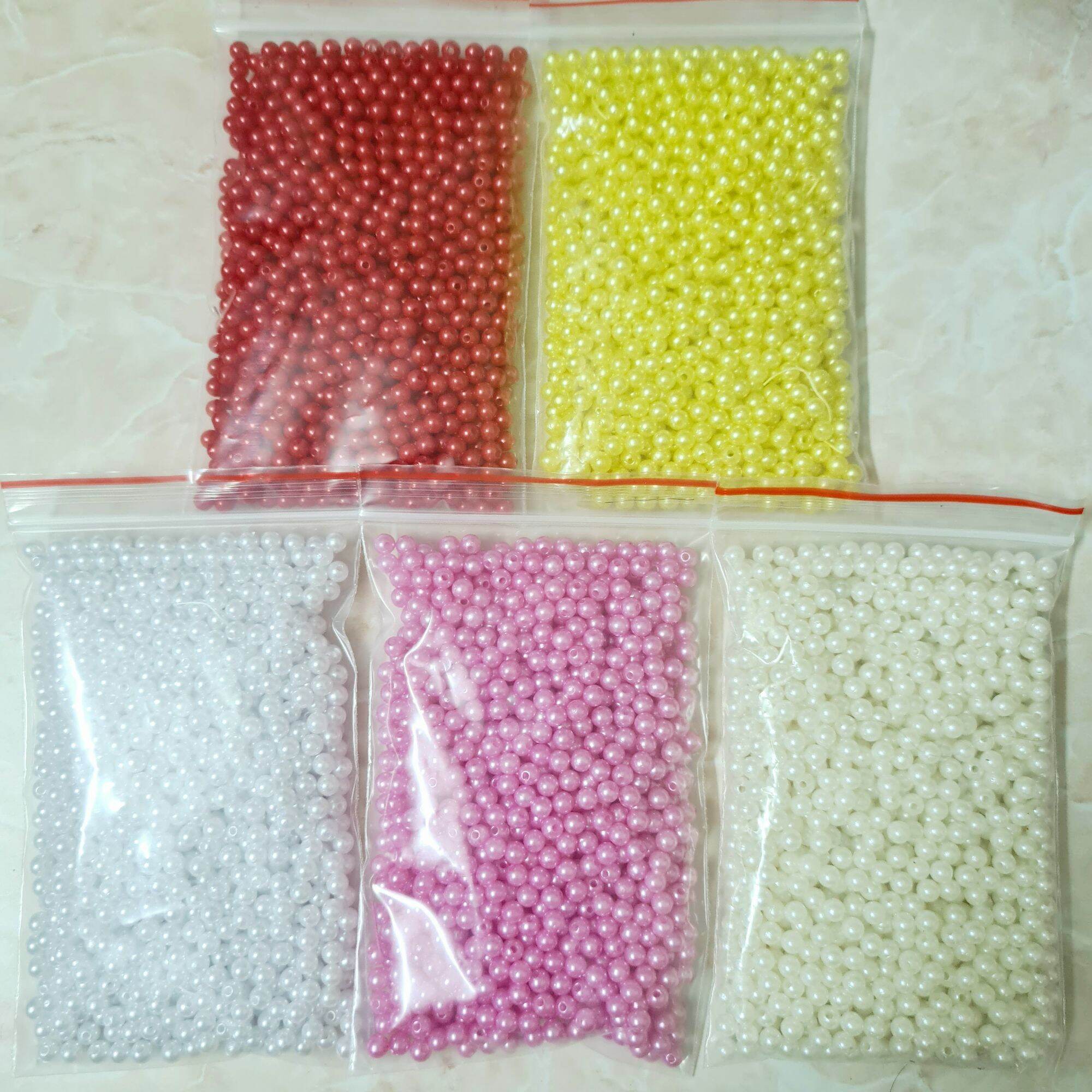 100 gr hạt trai (hạt bẹt,hạt cườm) 6li nhiều màu đính váy ,làm hoa , làm handmade