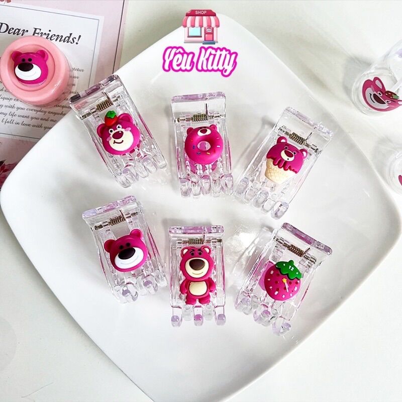 Kẹp tóc càng cua 5 răng gấu dâu lotso
