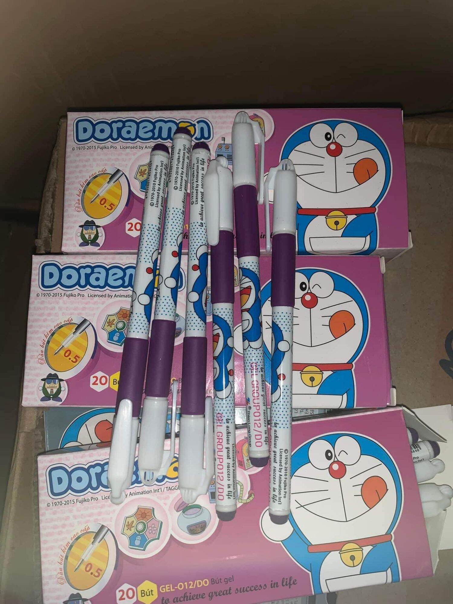 [ HCM]Combo 20 cây Viết mực  Gel Doremon mực Tím ,Xanh (ngòi 05mm)