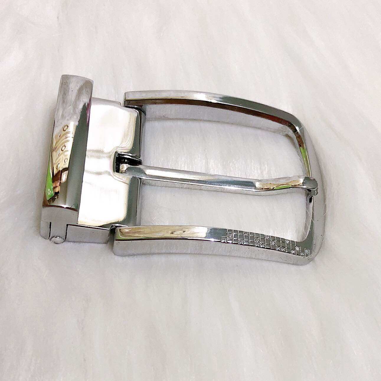 Mặt khóa thắt lưng (đầu dây nịt), mặt kim, 4cm, kiểu đầu rời 2 phần